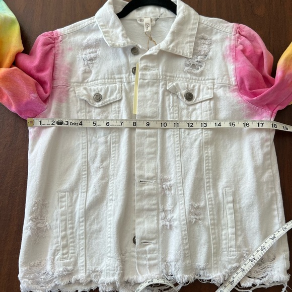Rainbow tie Dye Denim Jacket - Picture 6 of 8